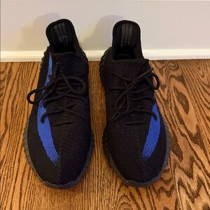 Yeezy Boost 350 Men's Black with Blue Accent Sneakers sz 14.5